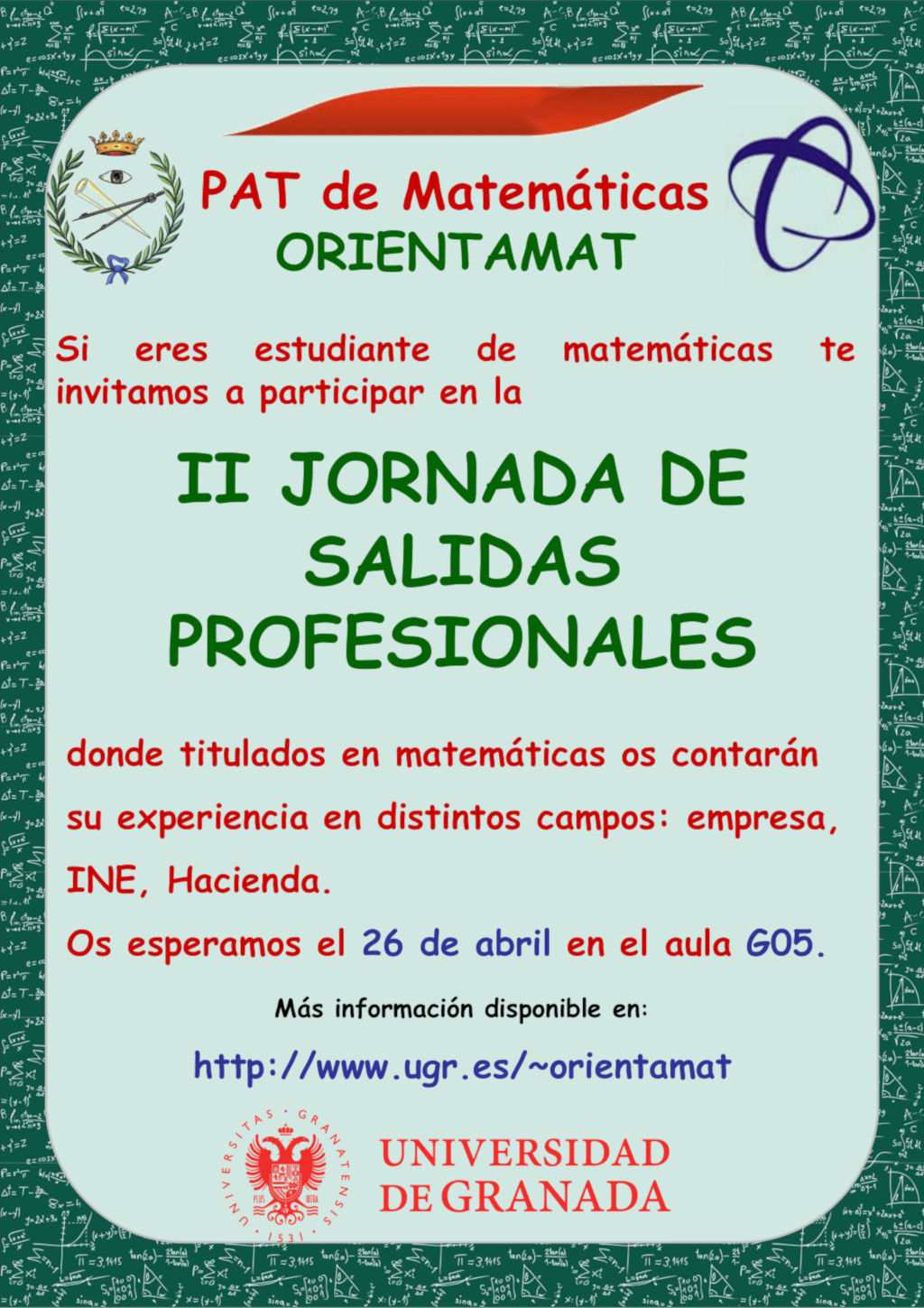 II Jornadas de Salidas Profesionales para alumnos de Matemáticas