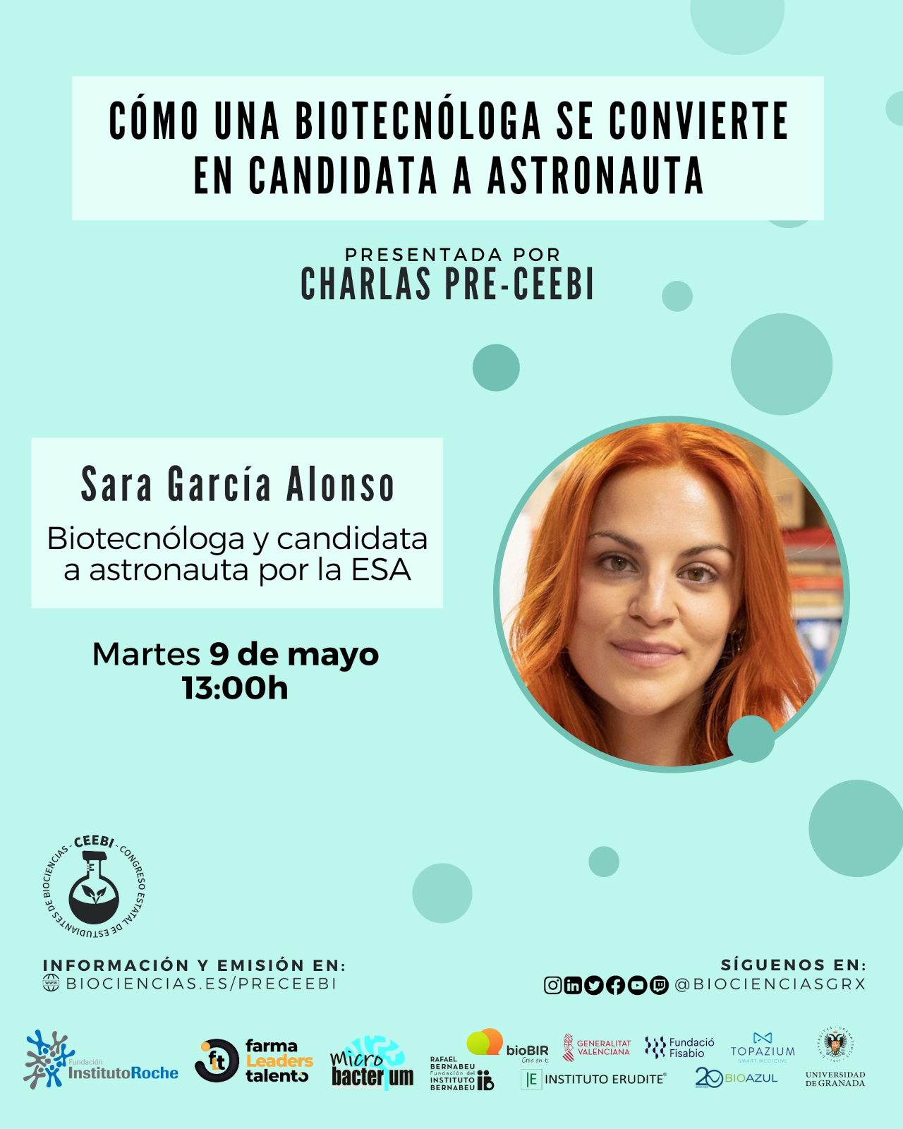 Charla Pre-CEEBI | Cómo una biotecnóloga se convierte en candidata a astronauta