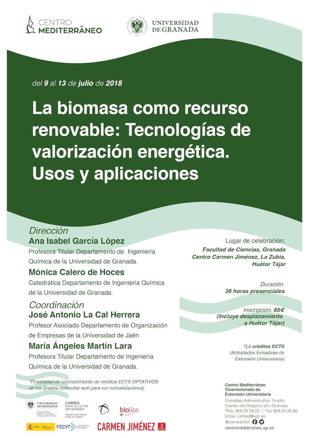 Curso: La biomasa como recurso renovable: Tecnologías de valorización energética. Usos y aplicaciones