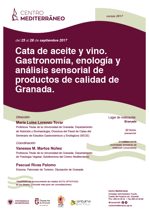 Cata de aceite y vino. Gastronomía, enología y análisis sensorial de productos de calidad de Granada. 
