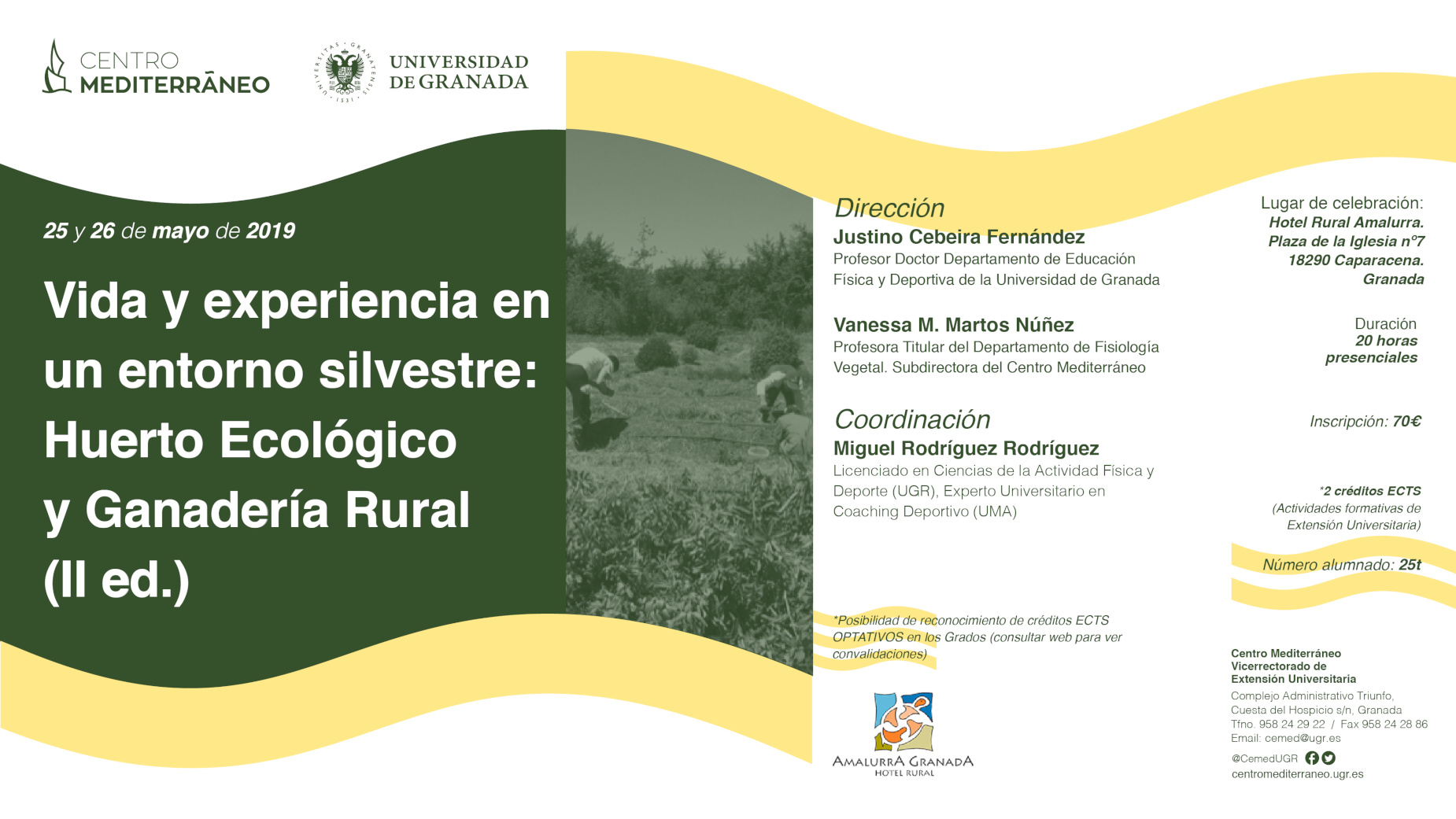 Vida y experiencia en el entorno silvestre: huerto ecológico y ganadería rural (II edición)