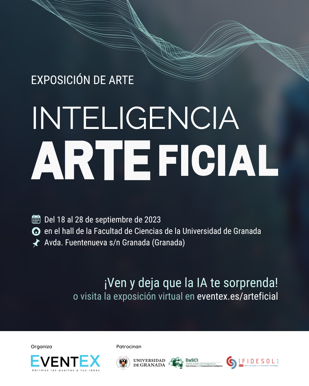 Exposición "Inteligencia ARTEficial" en el Hall de la Facultad de Ciencias de la Universidad de Granada