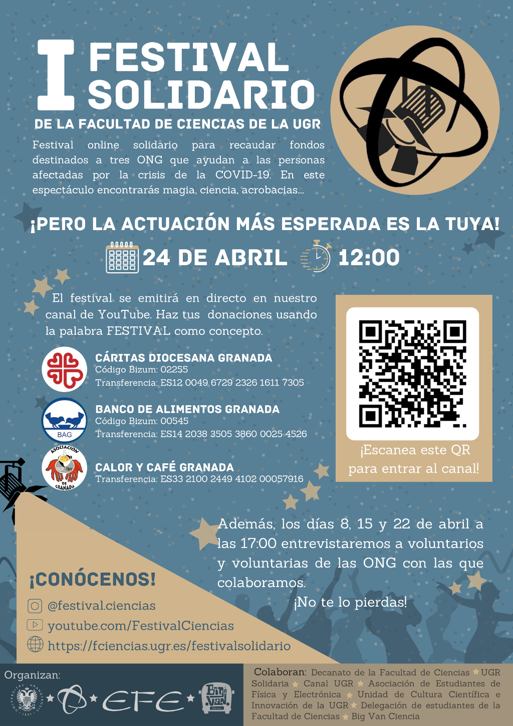 I Festival Solidario de la Facultad de Ciencias de la Universidad de Granada (24/04/2021, 12:00 h)