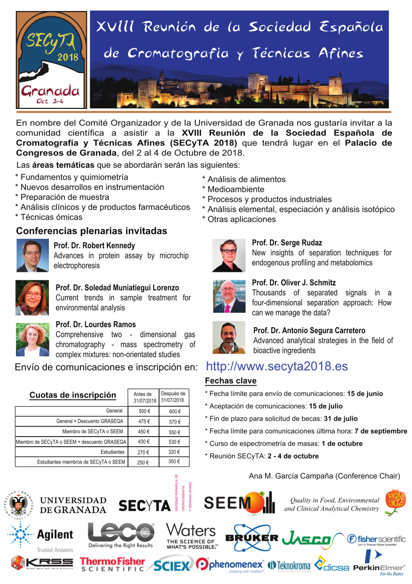 XVIII Reunión de la Sociedad Española de Cromatografía y Técnicas Afines (SECyTA 2018)