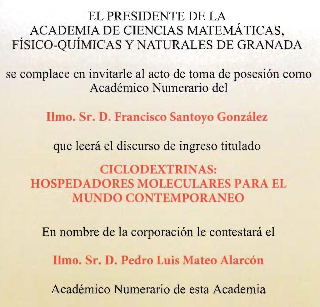 Toma de posesión como Académico Numerario del Doctor D. Francisco Santoyo González.