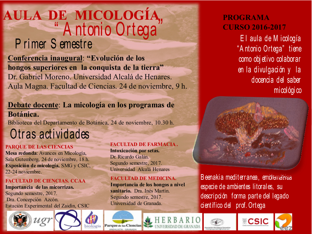 Actividades del Aula de Micología "Antonio Ortega" 