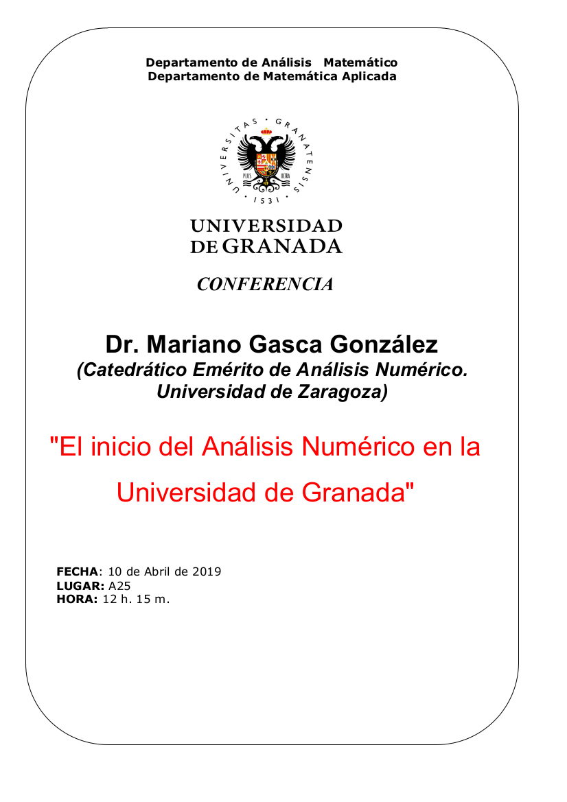 El inicio del Análisis Numérico en la Universidad de Granada