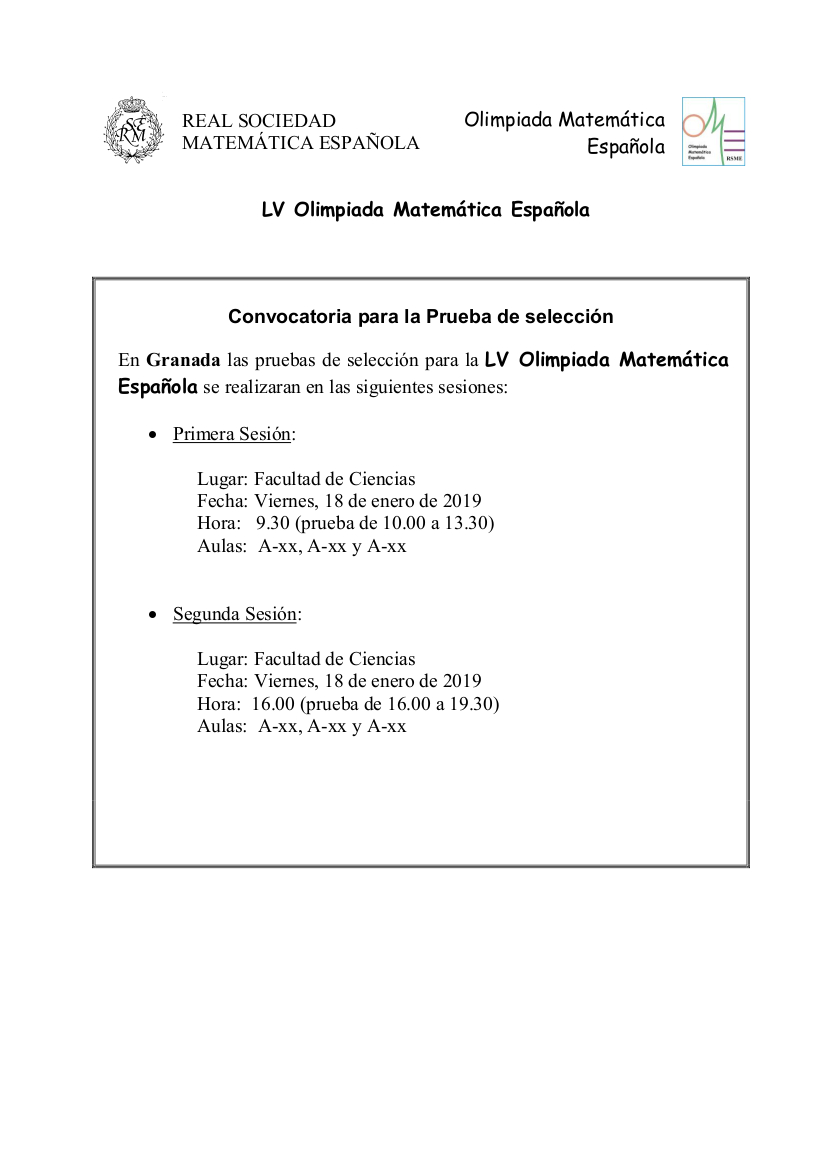 LV Olimpiada Matemática Española